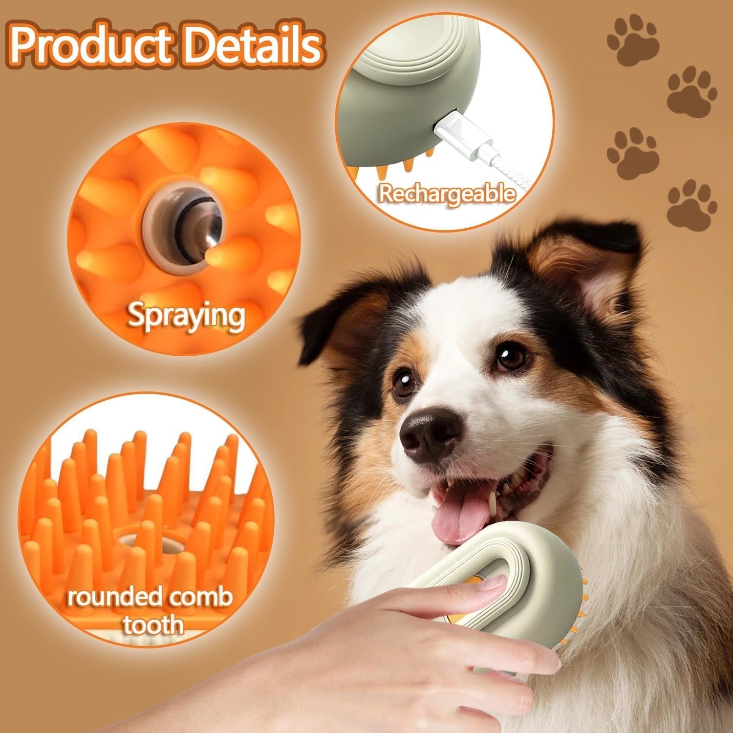 Electric Spray Handle Massage Brush, Hair Removal Brush Steam (1 Pc) Electric Spray Handle Massage Brush, Hair Removal Brush Steam (1 Pc)
